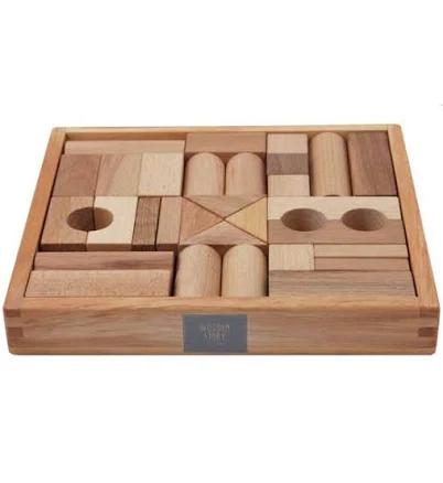 Wooden Story Natural Blocks in Tray 30 Pcs