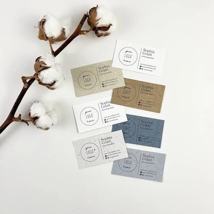 Eco Paper Business Card, Zero waste custom business cards, eco friendly cotton Business cards, sustainable cards