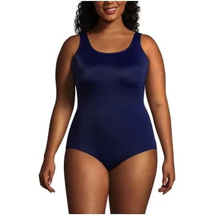 Lands' End Women's Tugless Sporty One Piece Swimsuit