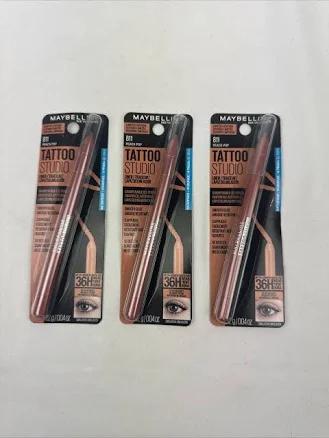 3xmaybelline Tattoo Studio Waterproof Liner Sharpenable Gel Pencil 811