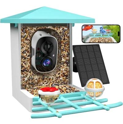 Smart Bird Feeder with Camera, AI Auto-Capture & Motion Detection, 5W Solar, 170° View, AI Identify 16000+ Birds,Ideal Gift for Bird Lovers.