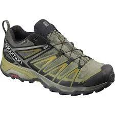 Salomon Men&s x Ultra 3 Wide GTX Shoes Castor Gray / Beluga / Green Sulphur 9.5 VWH0I_9G346