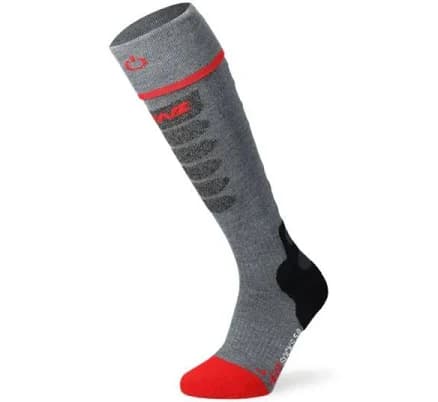 Heated ski socks LENZ heat sock 5.1 toe cap slim fit (grey/red) - Mixed