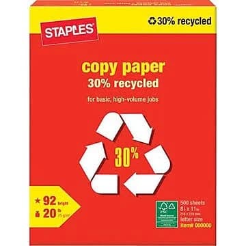 Staples 30% Recycled Copy Paper