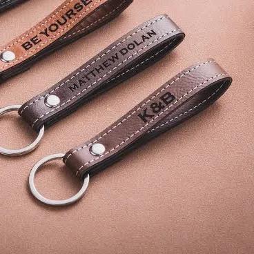 Personalized Leather Keychain for Men