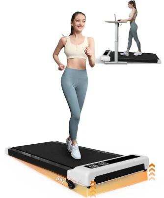 Walking Pad Treadmill Under Desk,Desk Treadmill for Office Home Under Desk,265 lbs Capacity Compact Mini Treadmill 2.5HP 2 in 1 Walking Jogging with