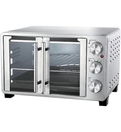 MegaChef 25 Quart French Door Electric Toaster Oven with Rotisserie Set