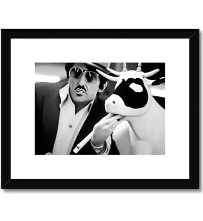 Moo Framed & Mounted Landscape Print