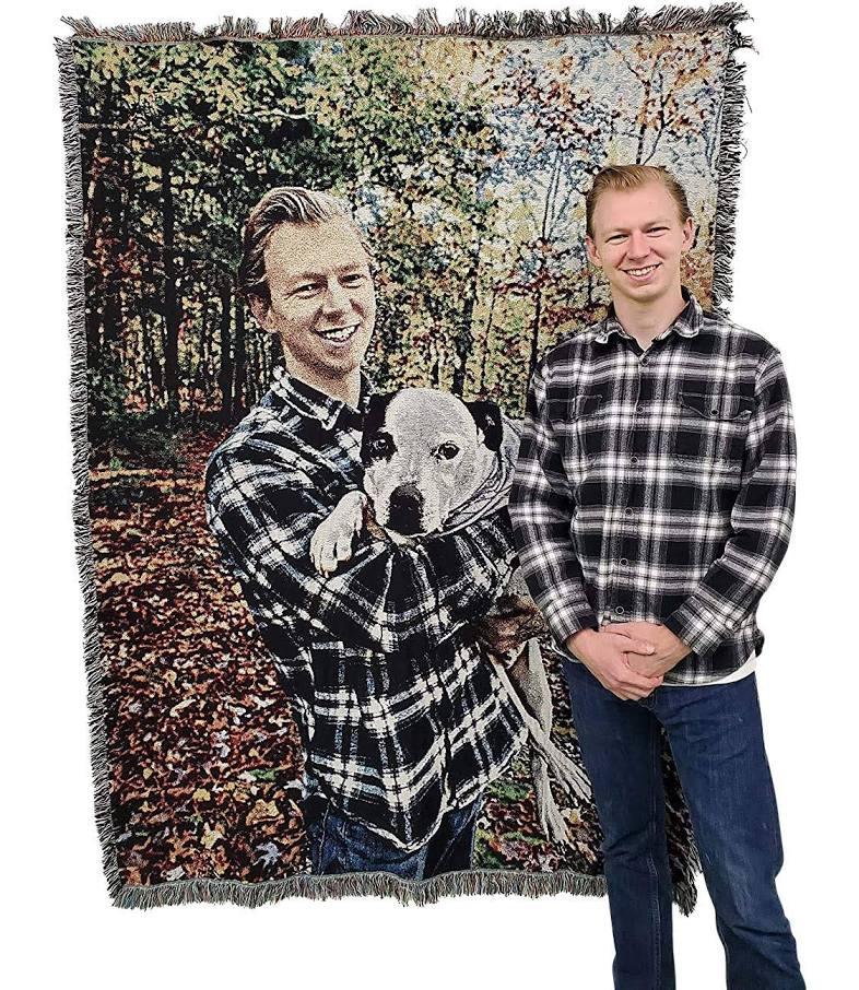 Pure Country Weavers Personalized Woven Photo Blanket Not Printed Custom Gift Picture Tapestry Throw 100% Cotton