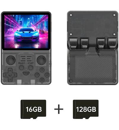 POWKIDDY RGB20S 3.5-Inch 4:3 IPS OGA Screen Open Source Handheld Game Console RK3326 Special Back Button Children's Gifts 12*8.3*2.08cm / Transparent