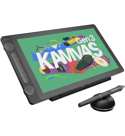HUION KAMVAS 16 (Gen 3) Drawing Tablet with Screen, 15.8 inch 2.5K QHD Art Tablet with Full Laminated Anti-Sparkle Glass, 99% sRGB, PenTech 4.0,
