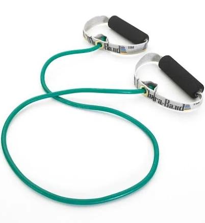 TheraBand Professional Resistance Tubing with Handles - Green - Bag of 10