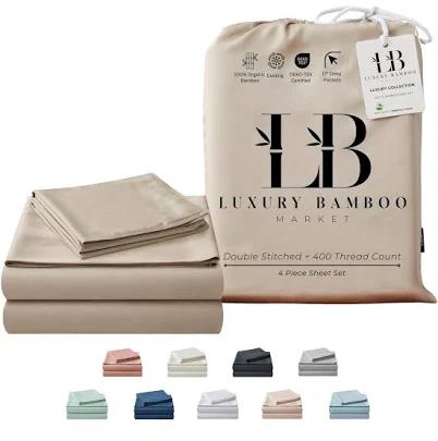 Luxury Bamboo Market King Size Bed Sheet Set