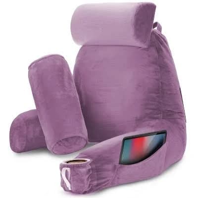 Nestl Backrest Reading Pillow with Arms Shredded Memory Foam Back Support Bed Rest Pillow