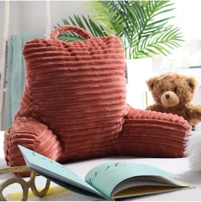 Nestl Cut Plush Striped Reading Pillow with Arms
