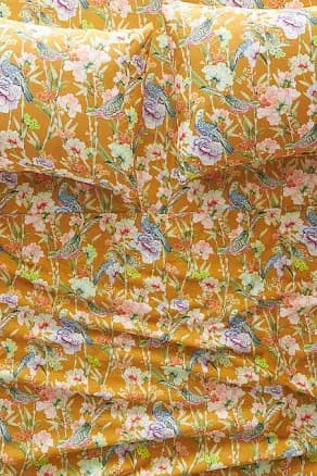Anthropologie Sateen Printed Twin Sheet Set