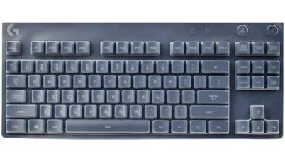 Dust-Proof Silicone Keyboard Skin Cover Compatible for Logitech G Pro Mechanical Gaming Keyboard & Logitech G Pro X Shroud Edition Keyboard (Clear)