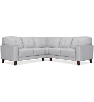 Closeout! Ashlinn 94" 3-Pc. Pastel Leather Sectional, Created for Macy's - Grey Mist