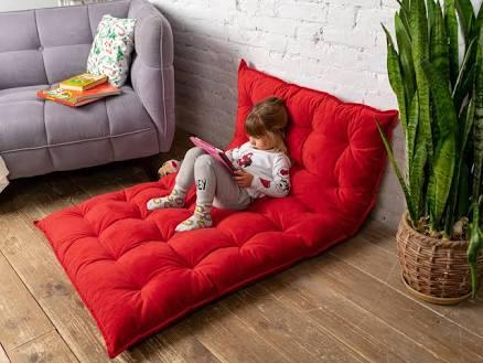 Reading nook floor cushion for kids, water repellent velvet floor pillow for ikea bed, large and small floor seating, floor sofa