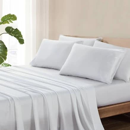Bamboo Lyocell Sheet Set Family Bed / Two Queens Pushed Together / 1 x Fitted / 1 x Flat / 2 x Pillowcases