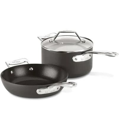 All-Clad Essentials Hard Anodized Aluminum Nonstick Frying Pan & Saucepan Set