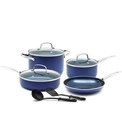 Blue Diamond 9-Piece Ceramic Nonstick Cookware Set