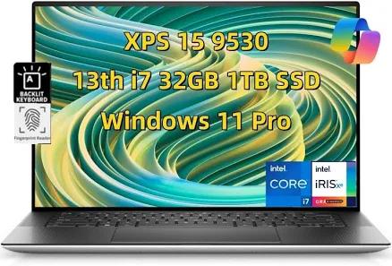 NewDell XPS 15 9530 Business Laptop, 15.6" FHD+ Anti-Glare, Intel Core i7-13620H (> i9-12900H), 32GB DDR5 RAM 1 TB SSD, Backlit KYB Fingerprint