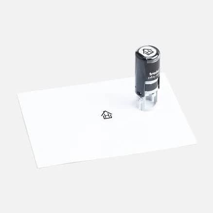Custom Circle Stamps | No Min. Qty | 0.5'' diameter | VistaPrint | Design: Black, Modern & Simple, Real Estate Agents, Real Estate