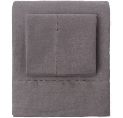 Crane and Canopy Grey Belgian Flax Linen Twin Sheet Set