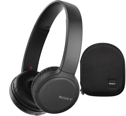 Sony WH-CH510 Stamina Wireless On-Ear Bluetooth Headphones (Black) with Protective Case