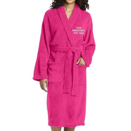 Personalized Embroidered Plush Microfleece Bathrobe