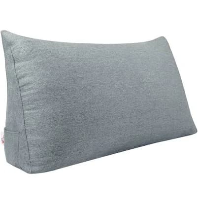 Linen Triangular Headboard Back Support Wedge Reading Pillow for Bed Rest WOWMAX Size: 20" x 39"
