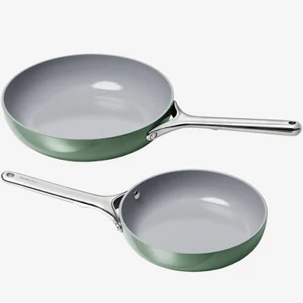 Crate & Barrel Caraway Ceramic Non-Stick Fry Pan Duo