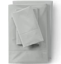 300 Thread Count Cotton Percale Bed Sheet Set - Lands' End - Gray - K