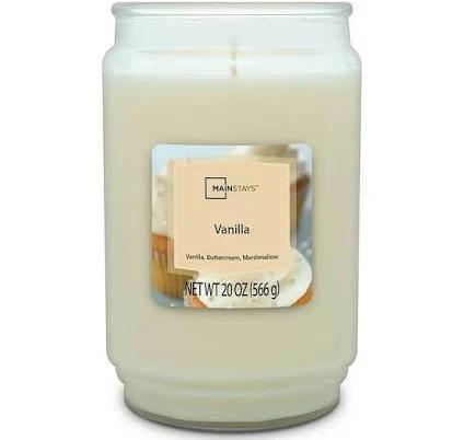 Mainstays Vanilla Scented Single-Wick Large Glass Jar Candle