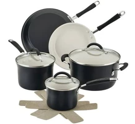 Rachael Ray Cucina 10-Piece Ceramic Nonstick Cookware Set