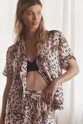 Anthropologie Silky Patterned Pajama Top