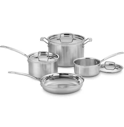 Cuisinart MultiClad Pro Tri-Ply Stainless-Steel 7-Piece Cookware Set