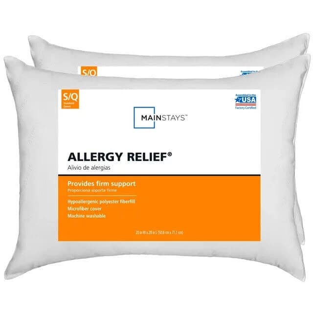 Mainstays Allergy Relief Bed Pillow Standard/Queen