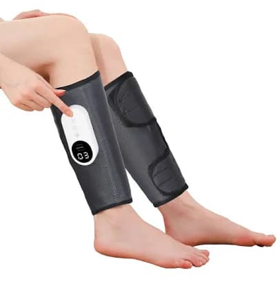 LINGTENG Leg Massager for Circulation and Pain Relief, Calf Air Compression Massager with Heat, Leg Massager with 3 Intensities, 3 Modes, Easy to