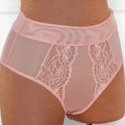 Mentionables Women's Lace & Mesh High Waist Panty