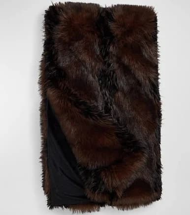 Fabulous Furs Chocolate Fox Faux Fur Throws