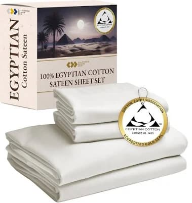California Design Den 100% Cotton Sheets 400 Thread Count Sateen Set