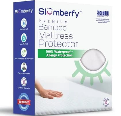 Slumberfy Waterproof Hypoallergenic Bamboo Mattress Protector
