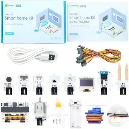 ELECFREAKS micro:bit Smart Home Kit, micro:bit Sensor Starter Kit, DIY Programming STEM Kit with Basic Coding Electronics Modules and Wiki Tutorial