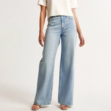 Abercrombie & Fitch Women's High Rise Wide Leg Jeans