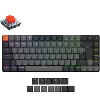 Keychron K3 QMK Wireless Mechanical Keyboard (ISO Layout) - Version 3 RGB Backlight (Hot-Swappable) / UK-ISO / Keychron Low Profile 2.0 Mechanical Red