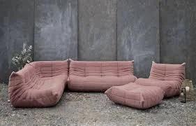 Ligne Roset Togo 5 Piece Sofa in Dusty Pink Microfibre [983]