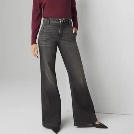 White House Black Market Women's Extra High-Rise Eco Wide Leg Jeans