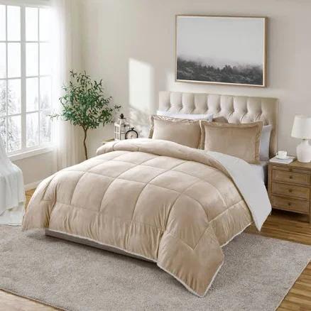 Swift Home Reversible Micromink and Sherpa Down Alternative Bedding Comforter Set